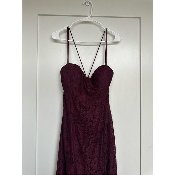 NWT Anthropologie BHLDN Emma Sweetheart Lace Gown in Dark Berry, Size 12 - Picture 14 of 16